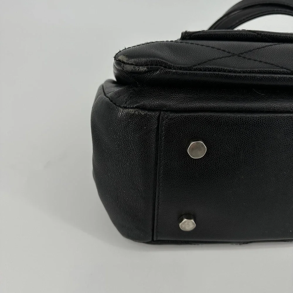Rebecca Minkoff Je T'aime Work Tote Shoulder Bag Black‎ Diamond Stitched Leather